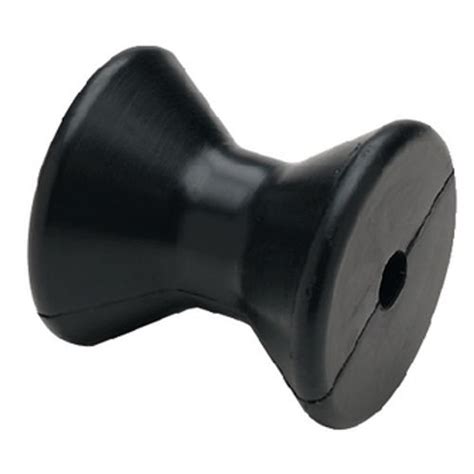 4 Inch Mounting Width Boat Trailer Black Molded Rubber Bow Stop Roller - White's Marine