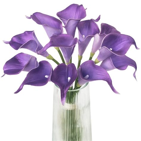 Letjolt Calla Lily Purple Artificial Flowers 12Pcs Table Flower Decor ...