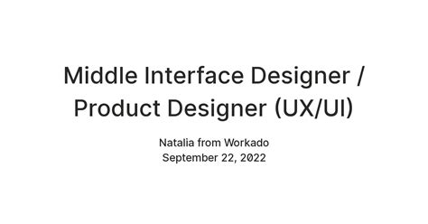 Middle Interface Designer / Product Designer (UX/UI) — Teletype