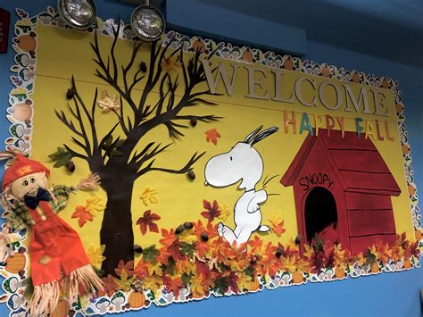 Snoopy fall bulletin board beginning of year board – Artofit