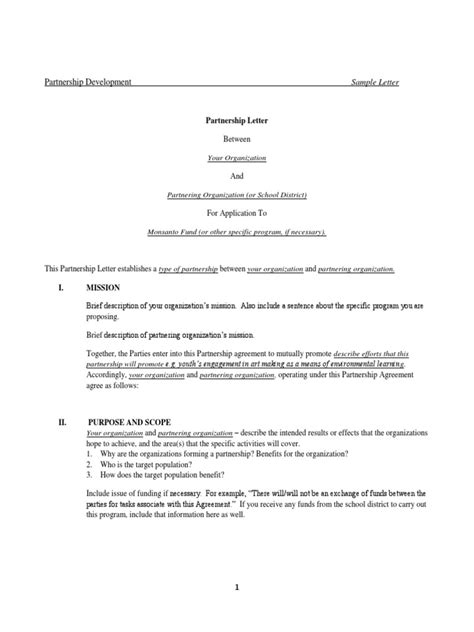 Partner Letter Template 的图像结果