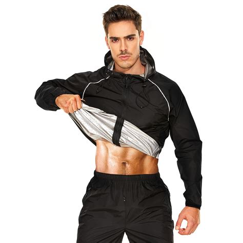 YYQ Sauna Suit for Men Weight Loss Sweat Sauna Jacket Gym Pants Boxing ...