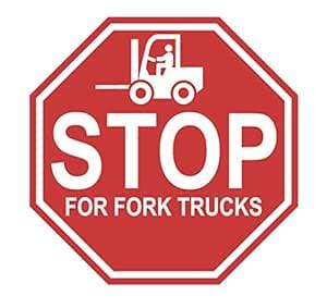 "Stop for Fork Trucks"- Durable Laminated Vinyl Floor Sign- Sign by ...
