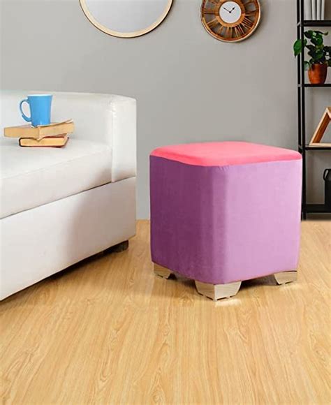 Purple & Pink Square Shape Ottoman Indoor or Outdoor Pouf for Home and ...