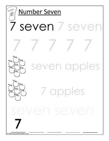 Image result for Print 7 Worksheet