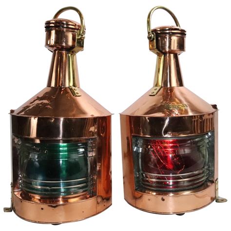 Polished Steel Ships Port and Starboard Lanterns For Sale at 1stDibs