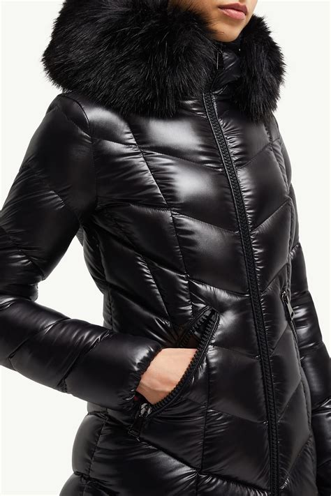 Black Fulmarus Faux Fur-Trimmed Hooded Long Down Jacket - Long Jackets ...