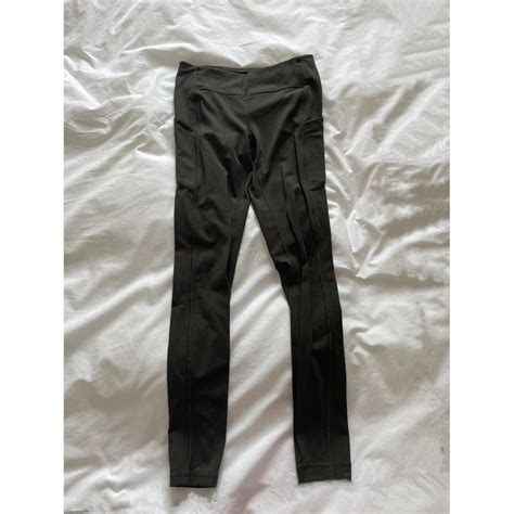 Lululemon olive green leggings!! size 6 28” One pair... - Depop