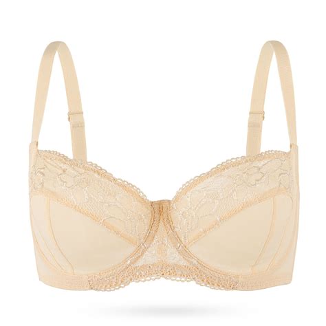 YANDW Plus Size Unlined Balconette Bra Lace Demi Bralettes Underwire ...