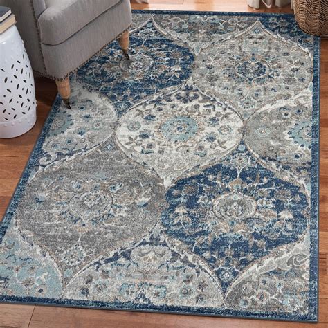 Luxe Weavers Oriental Floral Blue 5x7 Area Rug for Living Room and ...