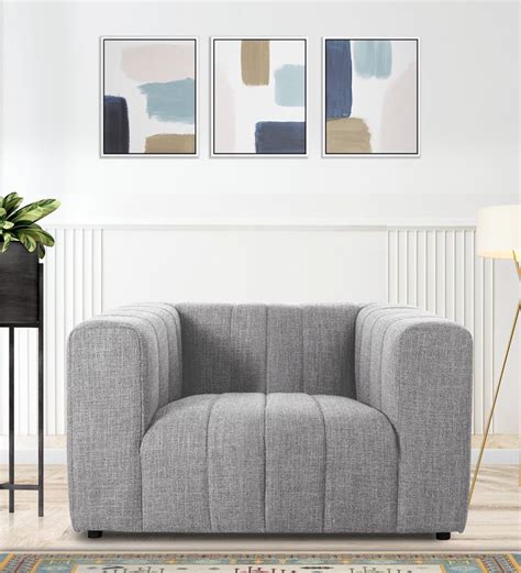 Buy Lara 1 Seater Fabric Sofa - Lit Grey | Febonic Living