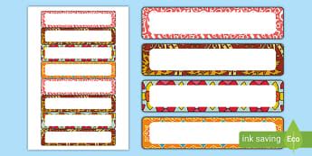 Colours Draw and Peg Name Labels, Colour Labels, Labels, Name Label
