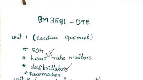 BM 3591 DTE Unit 3: Key Questions on Cardiac & Neurological Equipment ...