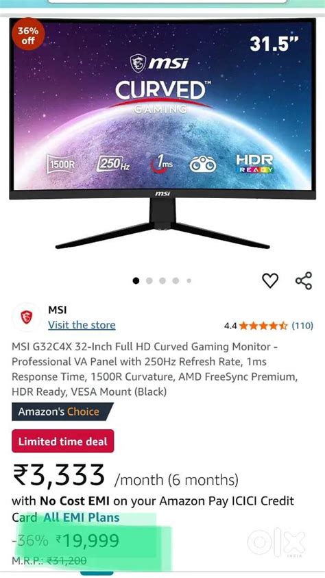 MSI G32C4X 32-Inch Full HD Curved Gaming Monitor - Hard Disks, Printers ...