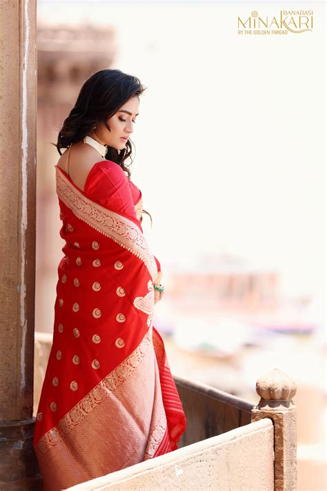 Buy Chand Pure Handloom Banarasi Silk with Boota Saree – Minakari