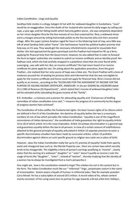 Indian Constitution - Practice Materials - Indian Constitution , Lingo ...