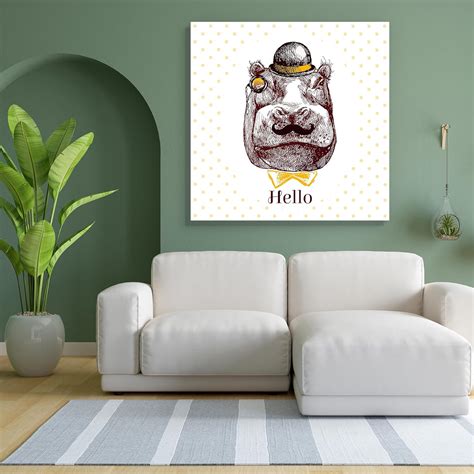 Pitaara Box Hippopotamus Head | Unframed Canvas Painting for Bedroom ...
