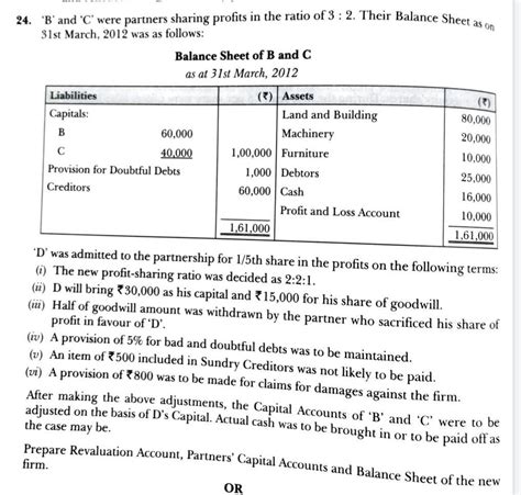 24. 'B' and 'C' were partners sharing profits in the ratio of 3: 2 ...