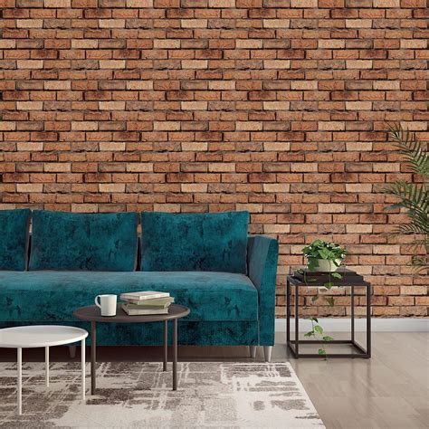 Asian Paints EzyCR8 P&S Textured Brick Wall - Chocolate Brown Sticker ...