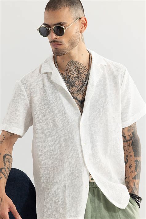 Buy Men's Squashed Crush White Shirt Online | SNITCH