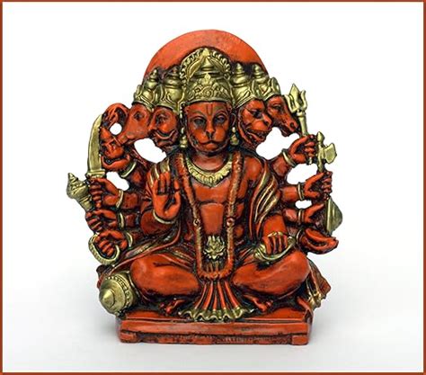 Buy Copperhoard Panchmukhi Hanuman Murti | Resin Saffron 5.5 Inches 450 ...