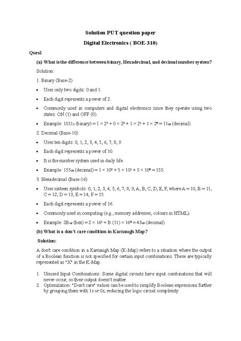 Solution PUT question paper - Solution PUT question paper Digital ...