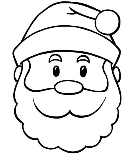 Santa Face - Free Coloring Pages