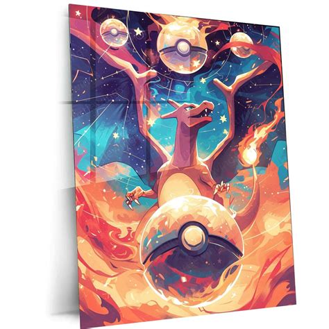 Charizard Pokémon Illustration Poster – Fierce Gaze of the Flame ...