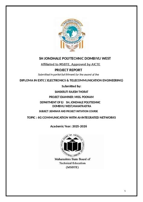 6G Communication with AI Integration: Seminar Project Report (EXTC ...