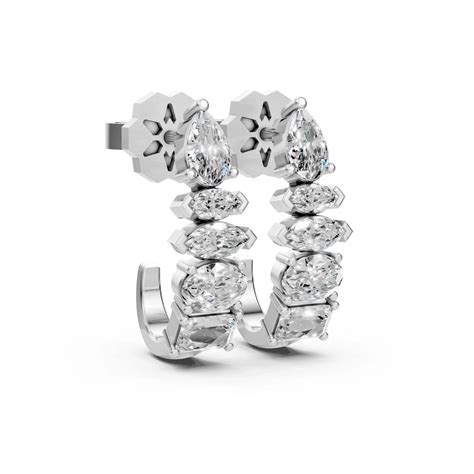 Linear Diamond Dangle Earrings with Linked Prong-Set Stones – Sphinx