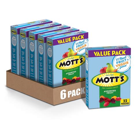 Mott's Fruit Flavored Snacks, Assorted Fruit, Gluten Free Snack, Value ...