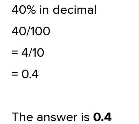 3. Convert percentage to decimal fraction : 40% - Brainly.in