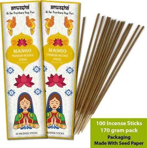 Anwesha Mango Scented Natural Ayurvedic Incense Sticks Agarbatti Pack ...