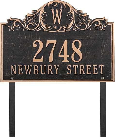 Amazon.com : Address Sign Plaque LAWN MOUNTED - Personalized Metal ...