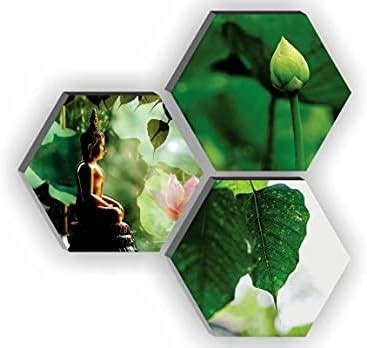 SAF Set of 3 Hexagon Modern Art Dancing MDF Board UV Textured Painting ...