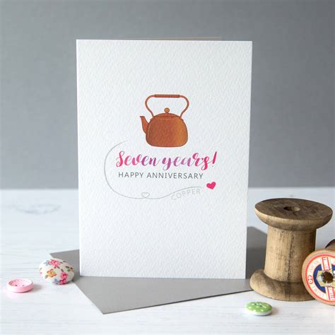 seventh wedding anniversary card copper by miss shelly designs ...