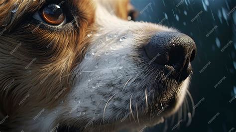 Premium AI Image | A photo of a closeup of a dogs wet nose