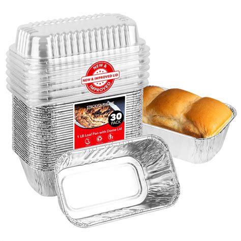 Stock Your Home Aluminum Foil Mini Loaf Baking Pans with Bread Foil ...