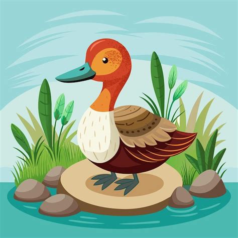 A bird with a long beak stands on a small rock in the water | Premium ...