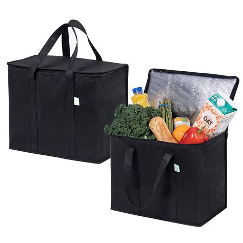 VENO 2 Pack Insulated Reusable Grocery Bag, Food Delivery Bag, Durable ...