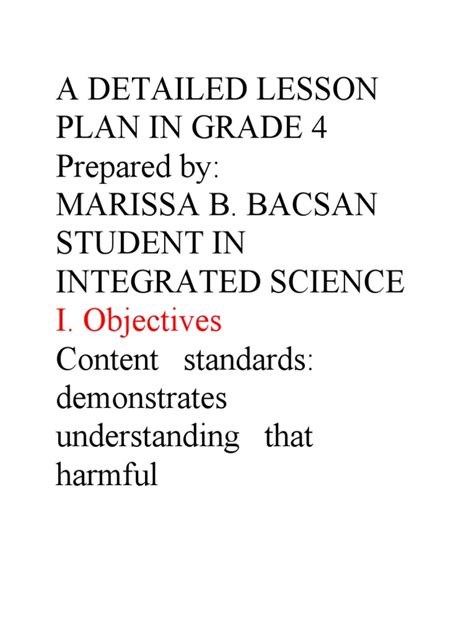 Image result for Sample Lesson Plan for Basic 4