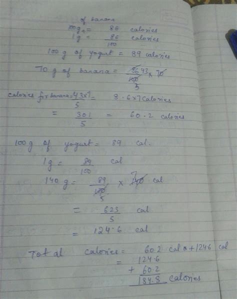 there are 86 calories in 100g of banana. there are 89 calories in 100g ...