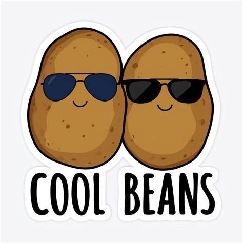 Cheerful Cartoon Cool Beans Potato Characters Sticker - Playground