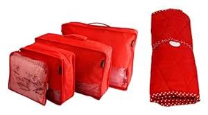 FUNKRAFTS Fabric Multipurpose Storage Organizer Set and Toiletery ...