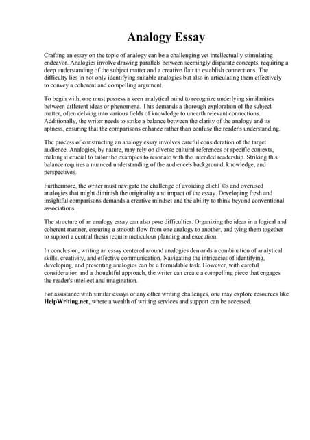 Image result for Example of Analogy Paragraph