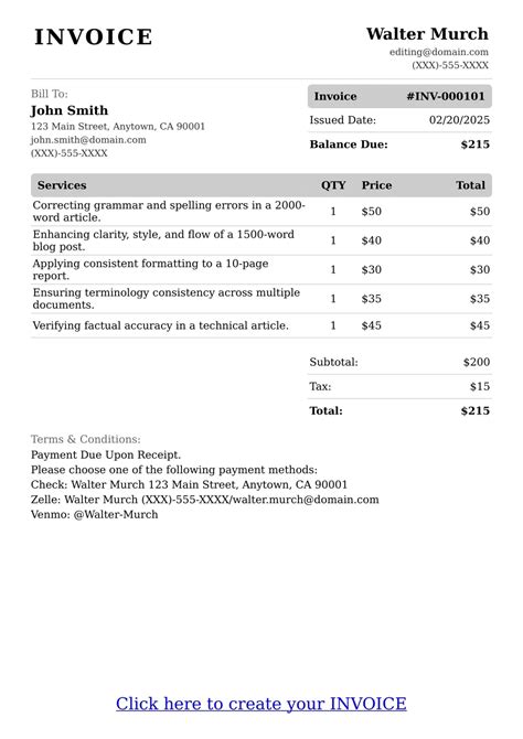 Image result for Dissertation Editing Invoice Sample