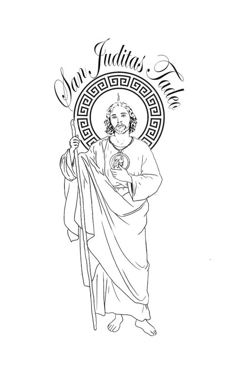 Pin by Renn Damm on tattoos | St judas drawing, Tattoo stencil outline ...