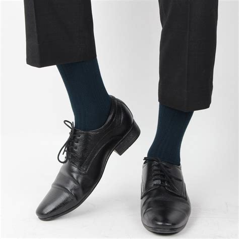 Cosmic Ribbed Formal Socks - Navy – BONJOUR