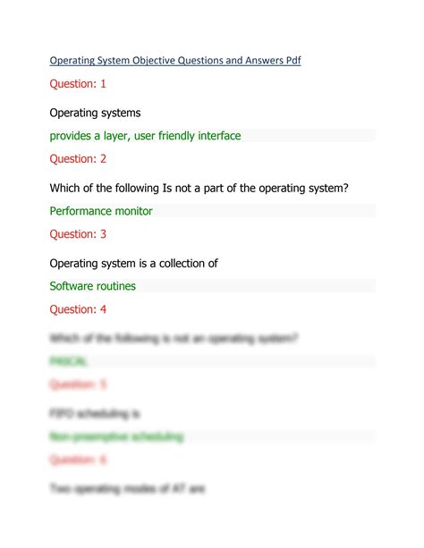 Image result for Operating System Objective Questions