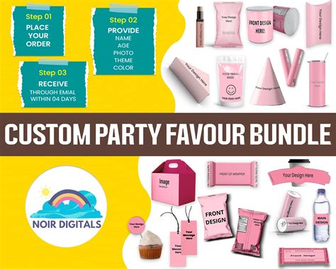 5 Custom Party Favor Bundle, Custom Party Favors, Custom Birthday ...